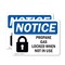 Signmission Propane Cage Locked When Not In Use Sign With Symbol, 10 in W x Rectangle, Vinyl Decal OS-2PACK-NS-D-710-L-17887 - alternate 1